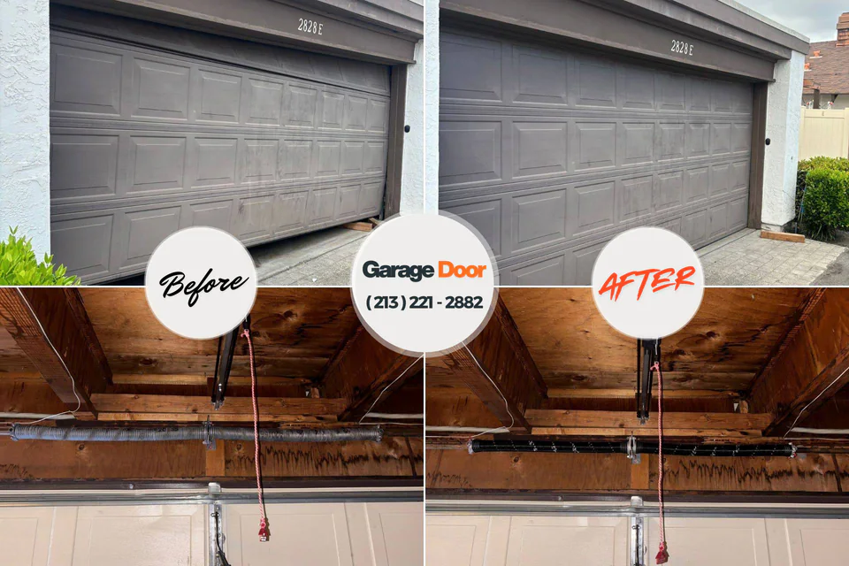 Before and after: garage door repair Marion, IA